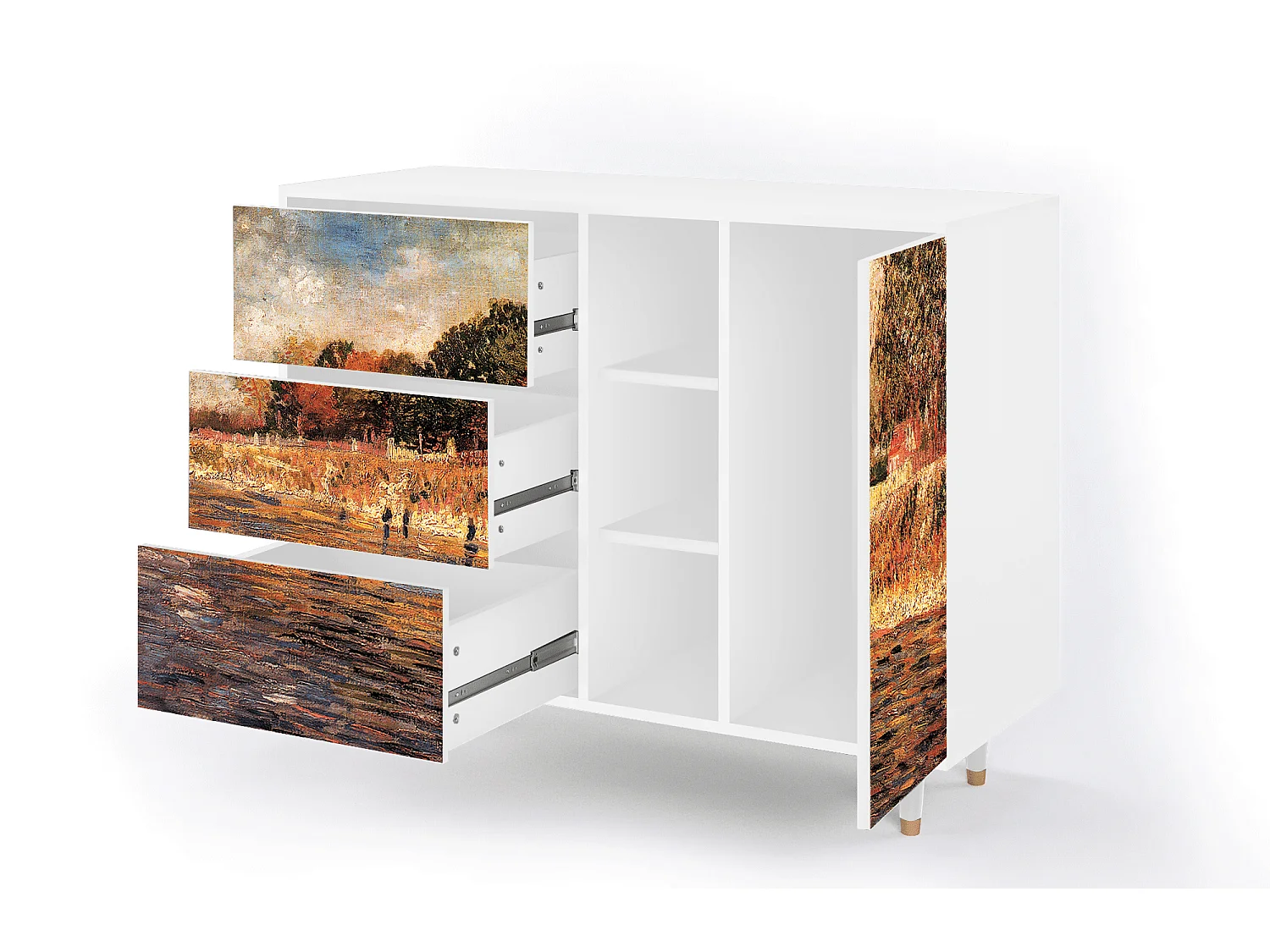 Dressoir - 125x98x48 cm - BS2 - The Banks, Wit