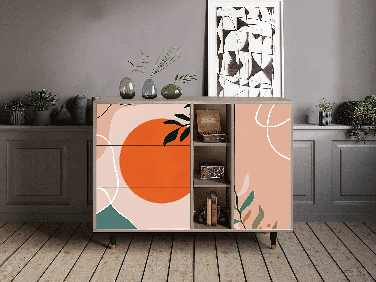 Buffet - 125x98x48 cm - BS2 - Artwork, Latte