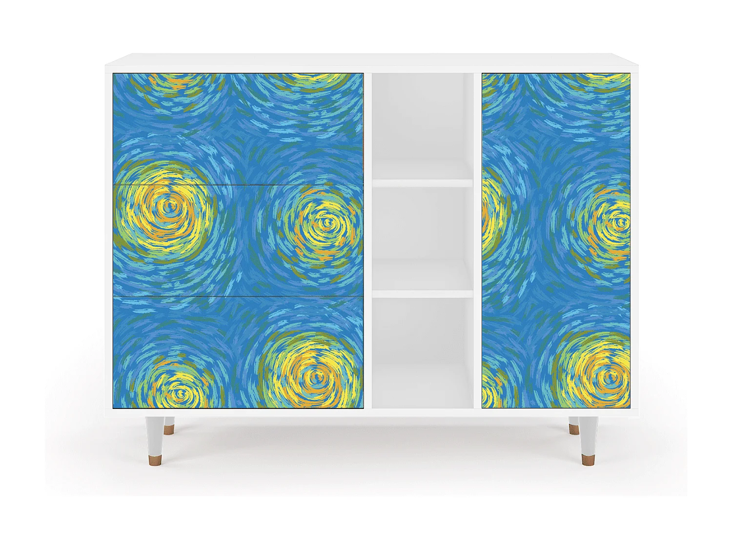 Sideboard - 125x98x48 cm - BS2 - Van Gogh Lights, Weiß