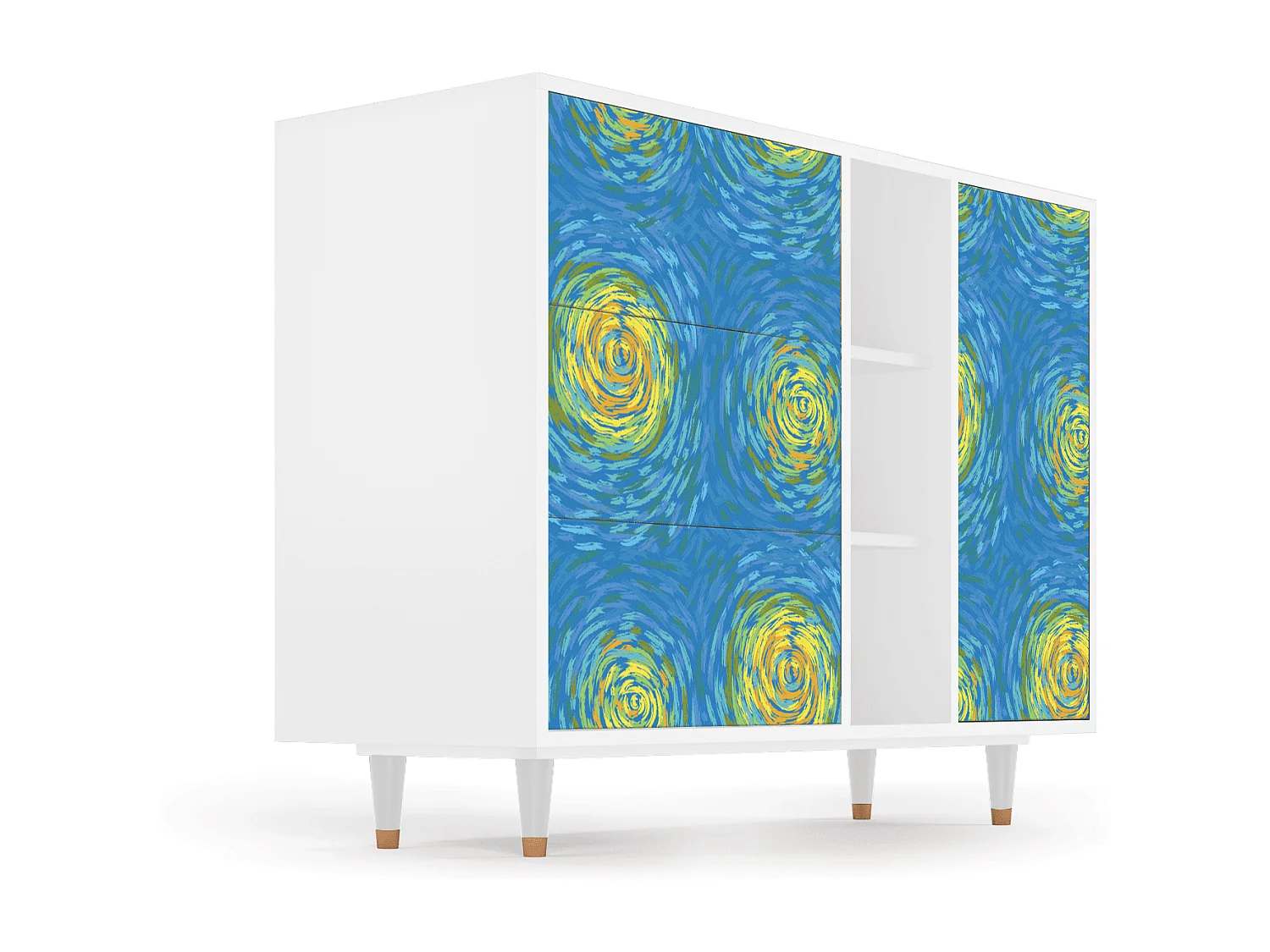Buffet - 125x98x48 cm - BS2 - Van Gogh Lights, Blanc