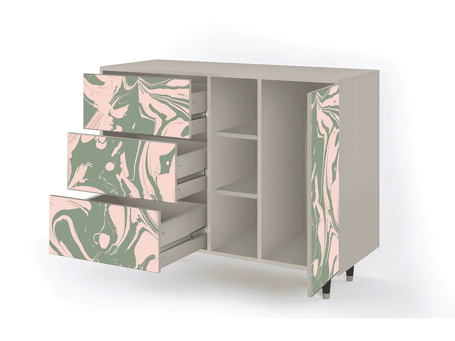 Dressoir - 125x98x48 cm - BS2 - Aquarelle, Zand