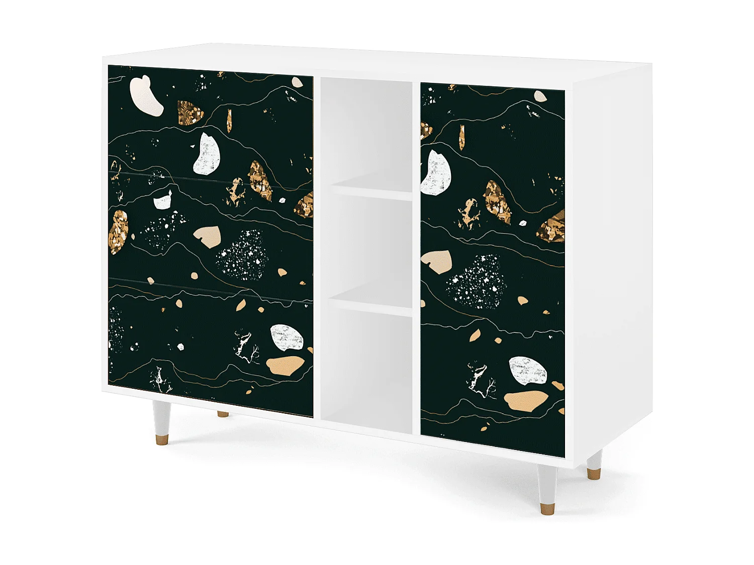 Buffet - 125x98x48 cm - BS2 - Space Rocks, Blanc