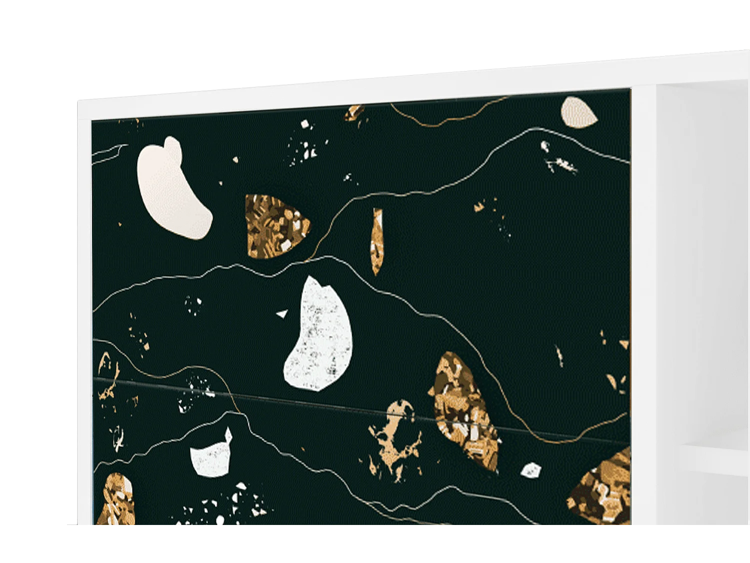 Buffet - 125x98x48 cm - BS2 - Space Rocks, Blanc