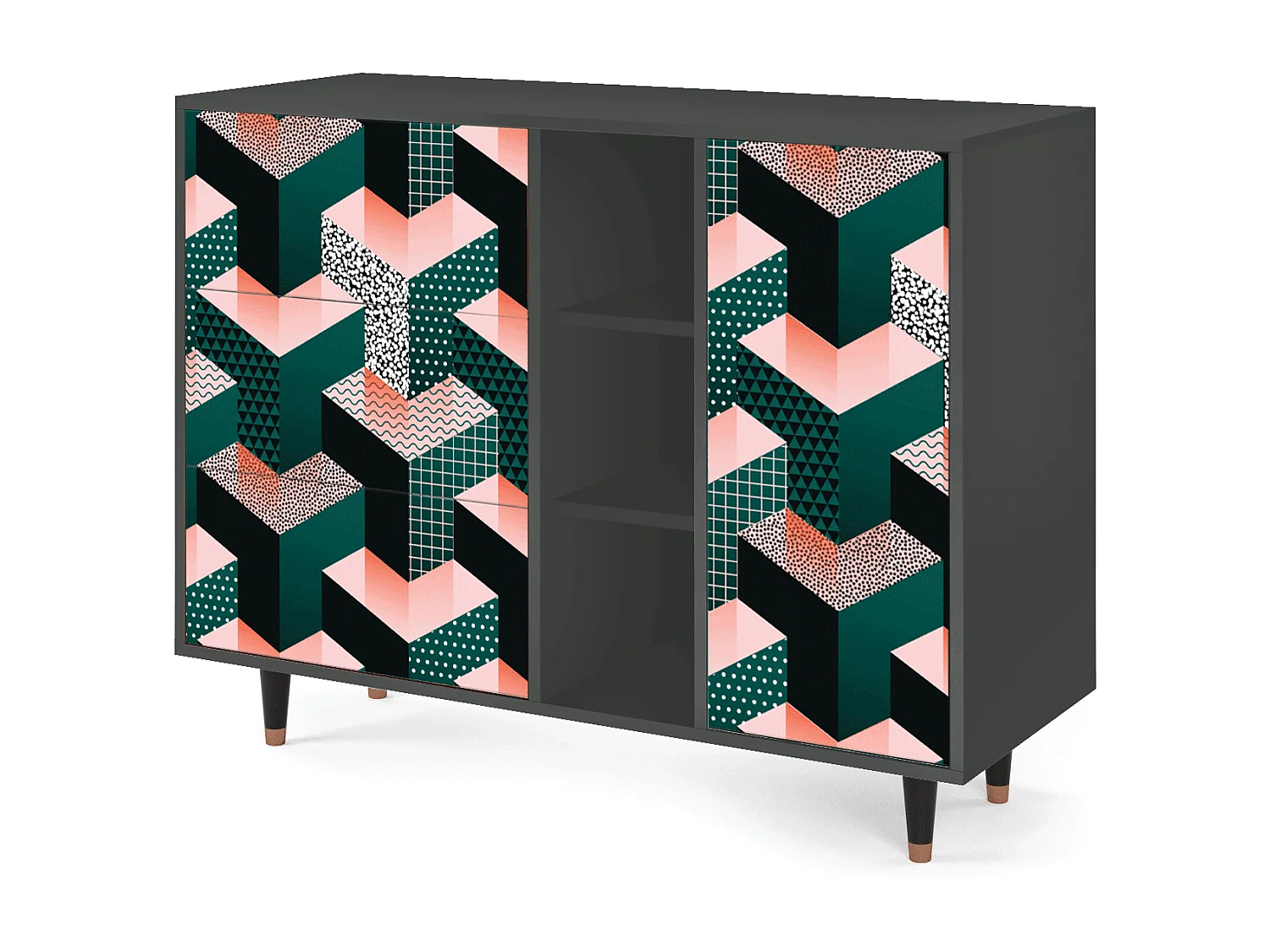 Credenza - 125x98x48 cm - BS2 - Geometric Madness, Antracite