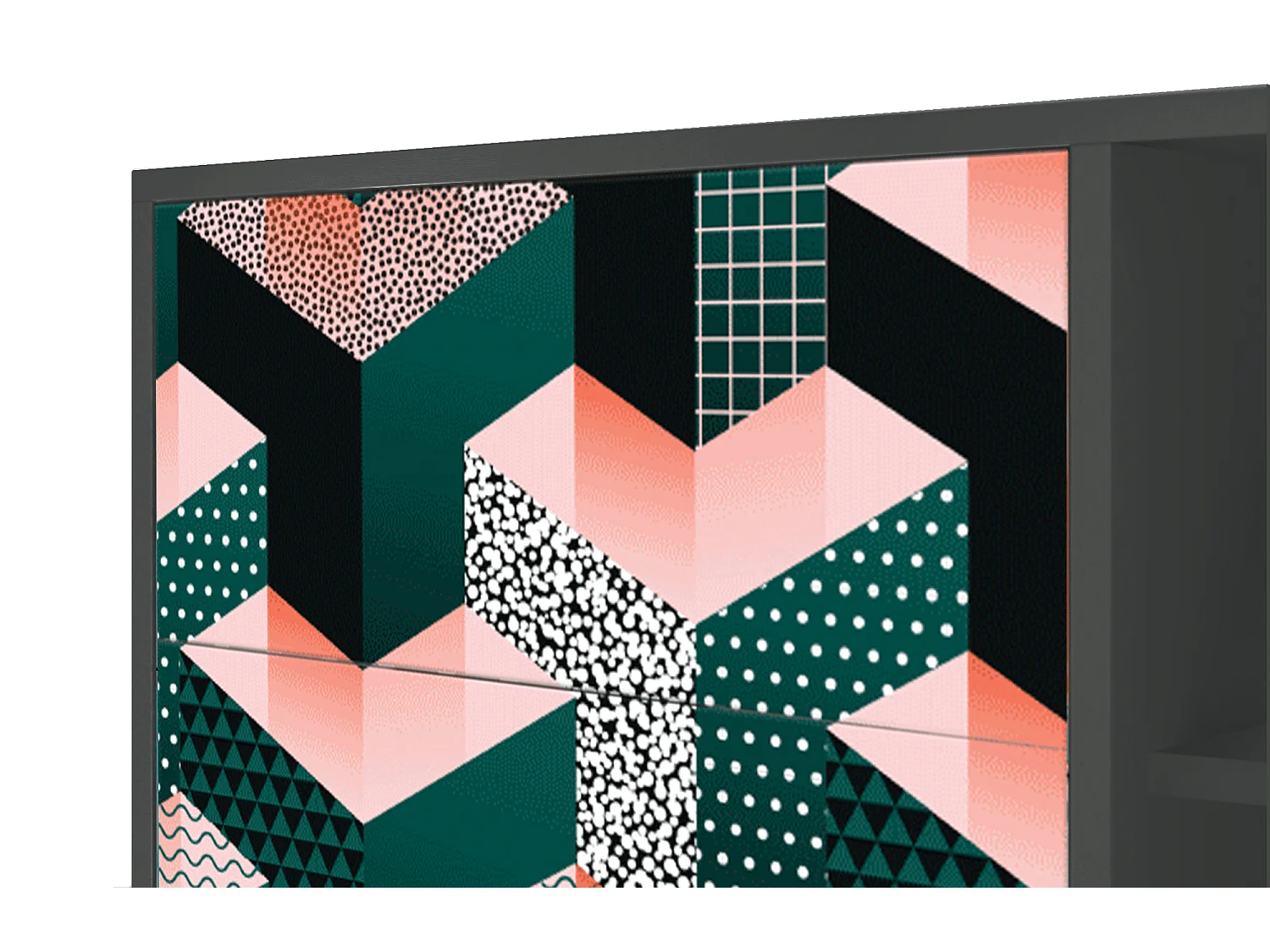 Credenza - 125x98x48 cm - BS2 - Geometric Madness, Antracite