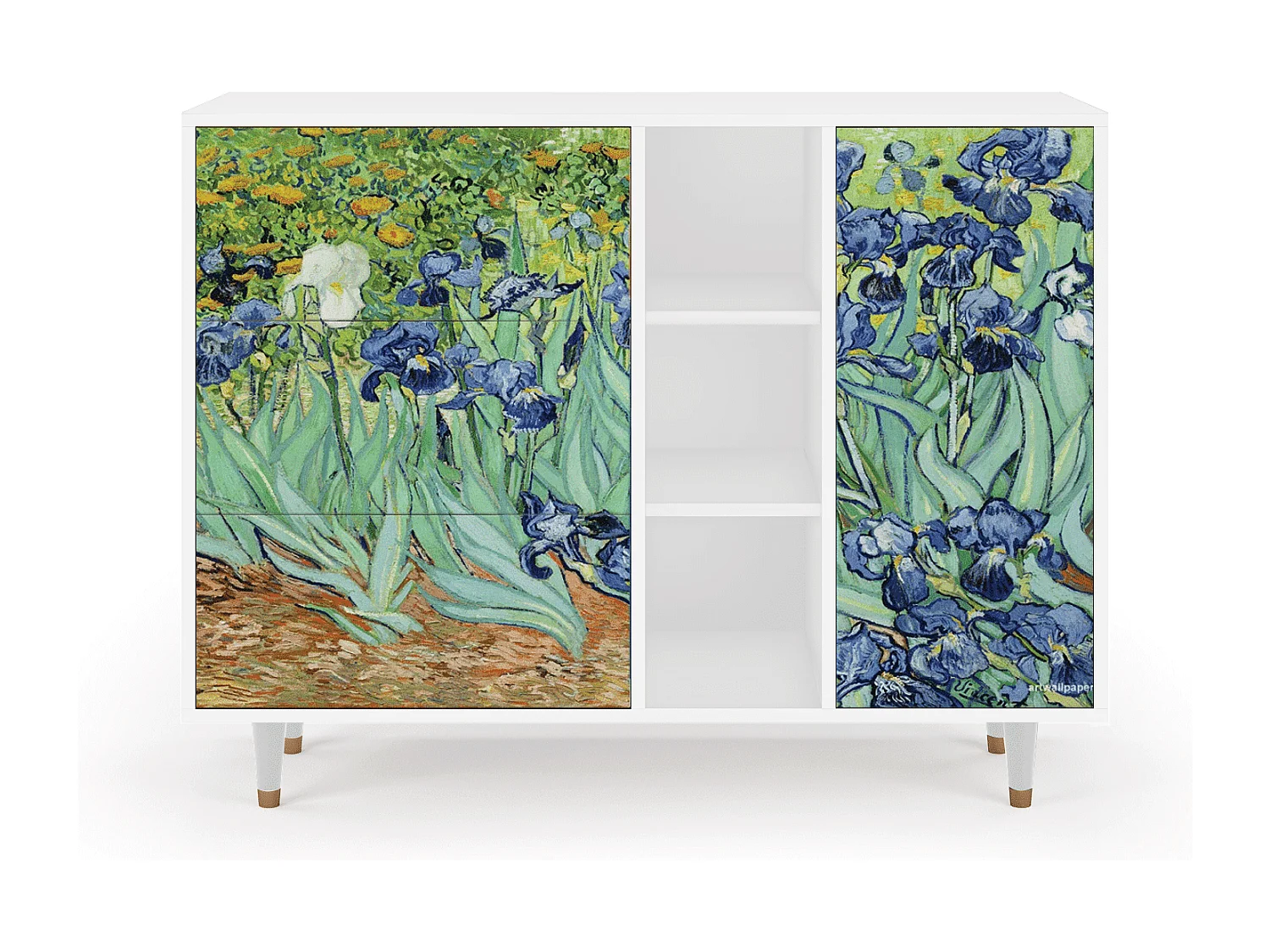 Credenza - 125x98x48 cm - BS2 - Irises , Bianco
