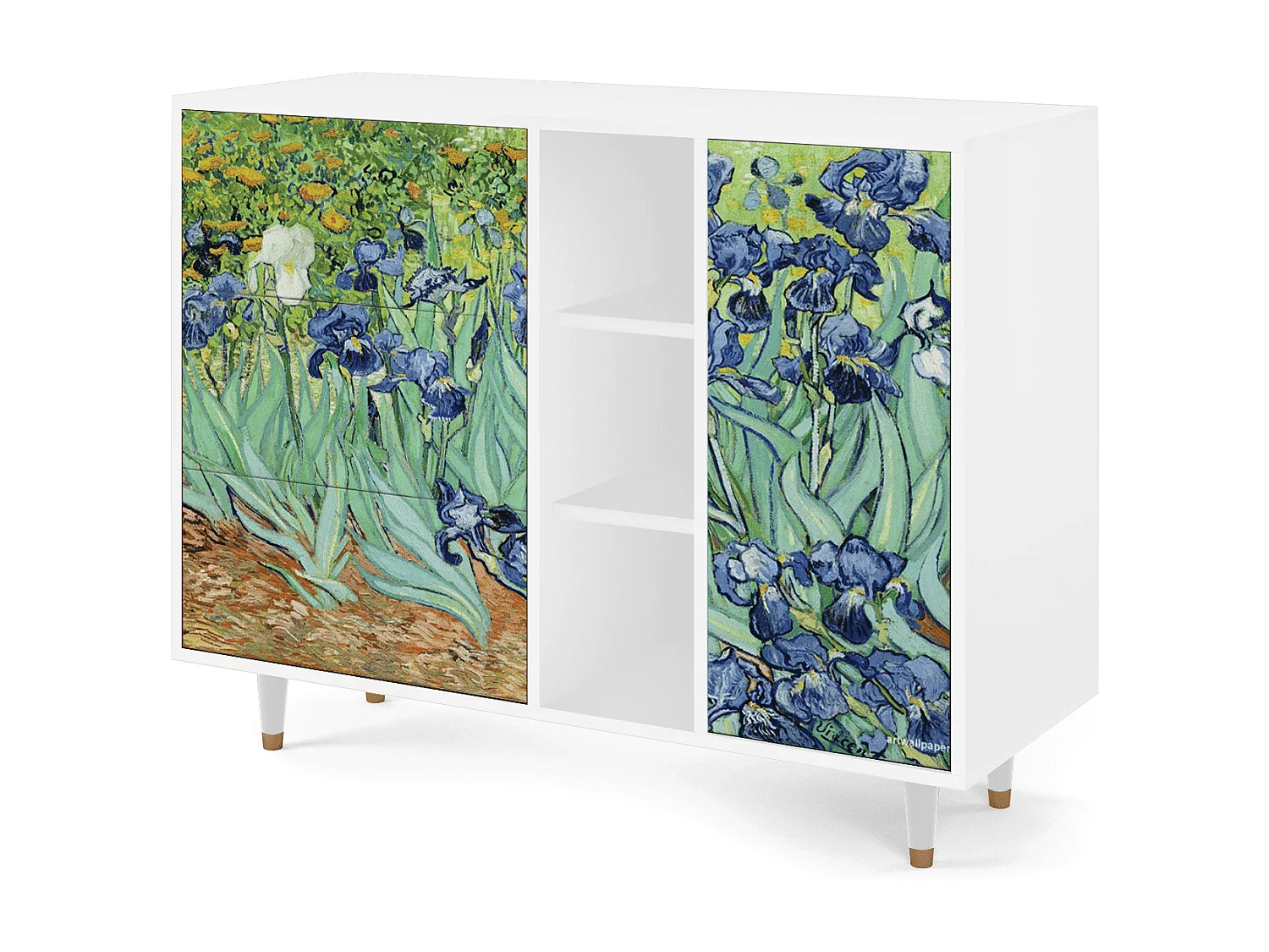 Credenza - 125x98x48 cm - BS2 - Irises , Bianco