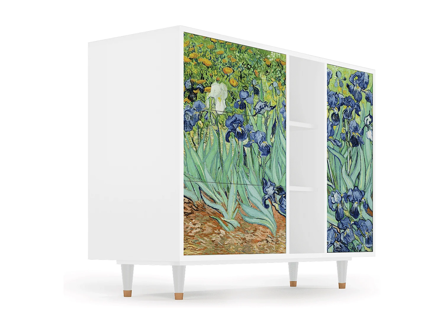 Credenza - 125x98x48 cm - BS2 - Irises , Bianco
