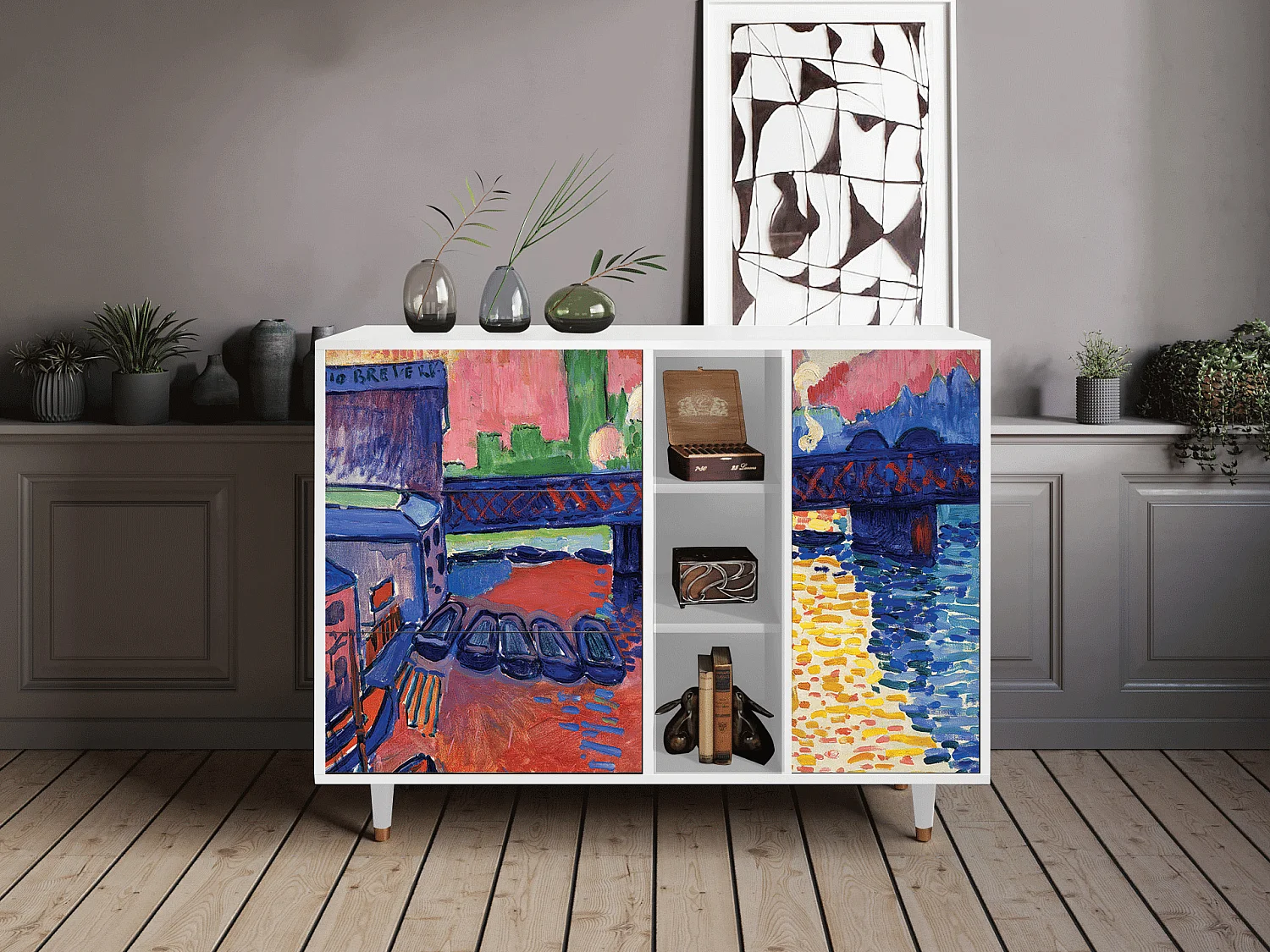 Buffet - 125x98x48 cm - BS2 - Charing Cross Bridge, Blanc