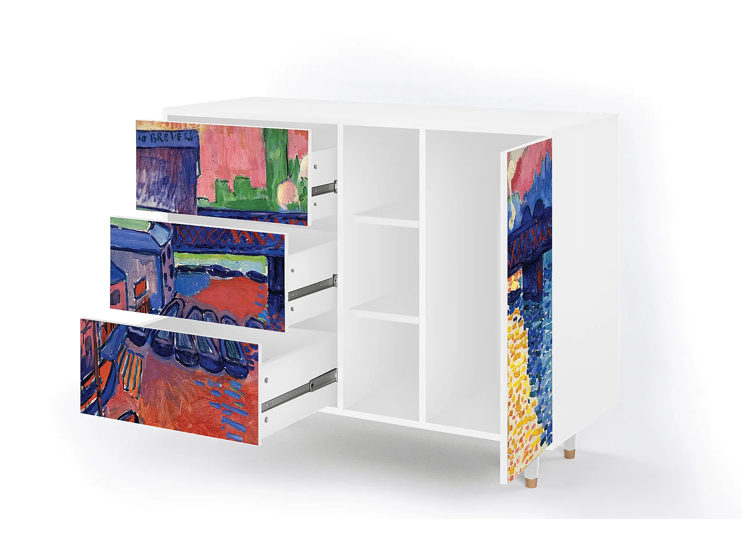 Buffet - 125x98x48 cm - BS2 - Charing Cross Bridge, Blanc