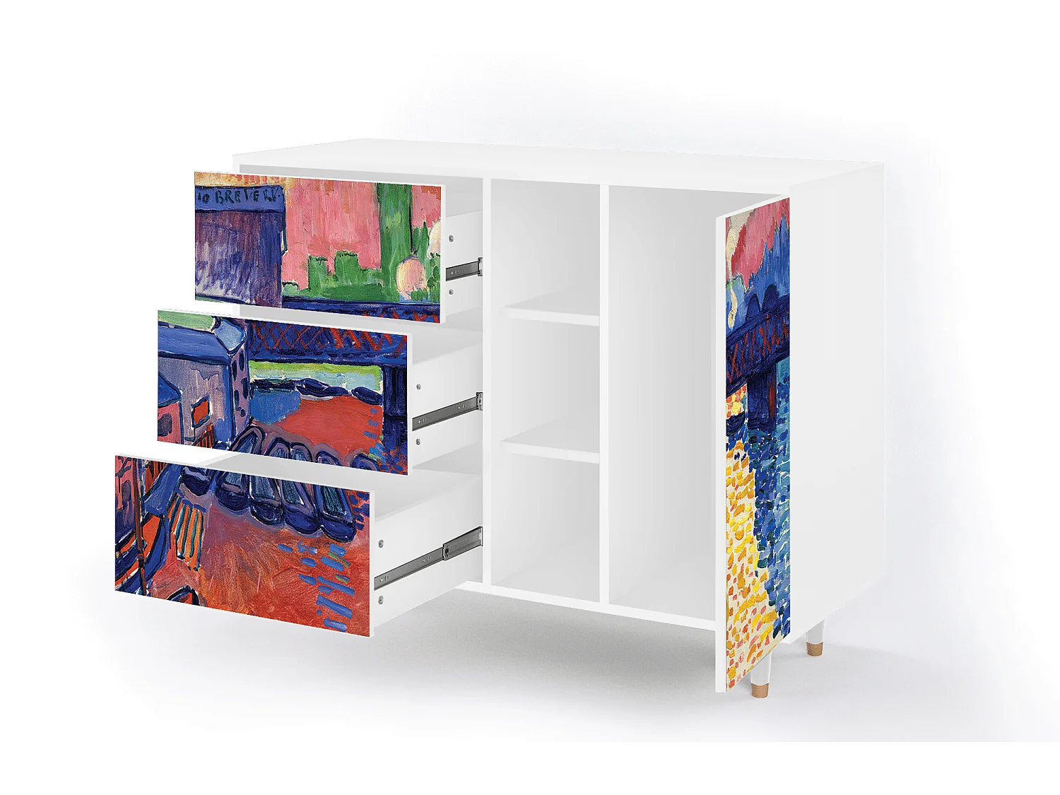 Buffet - 125x98x48 cm - BS2 - Charing Cross Bridge, Blanc