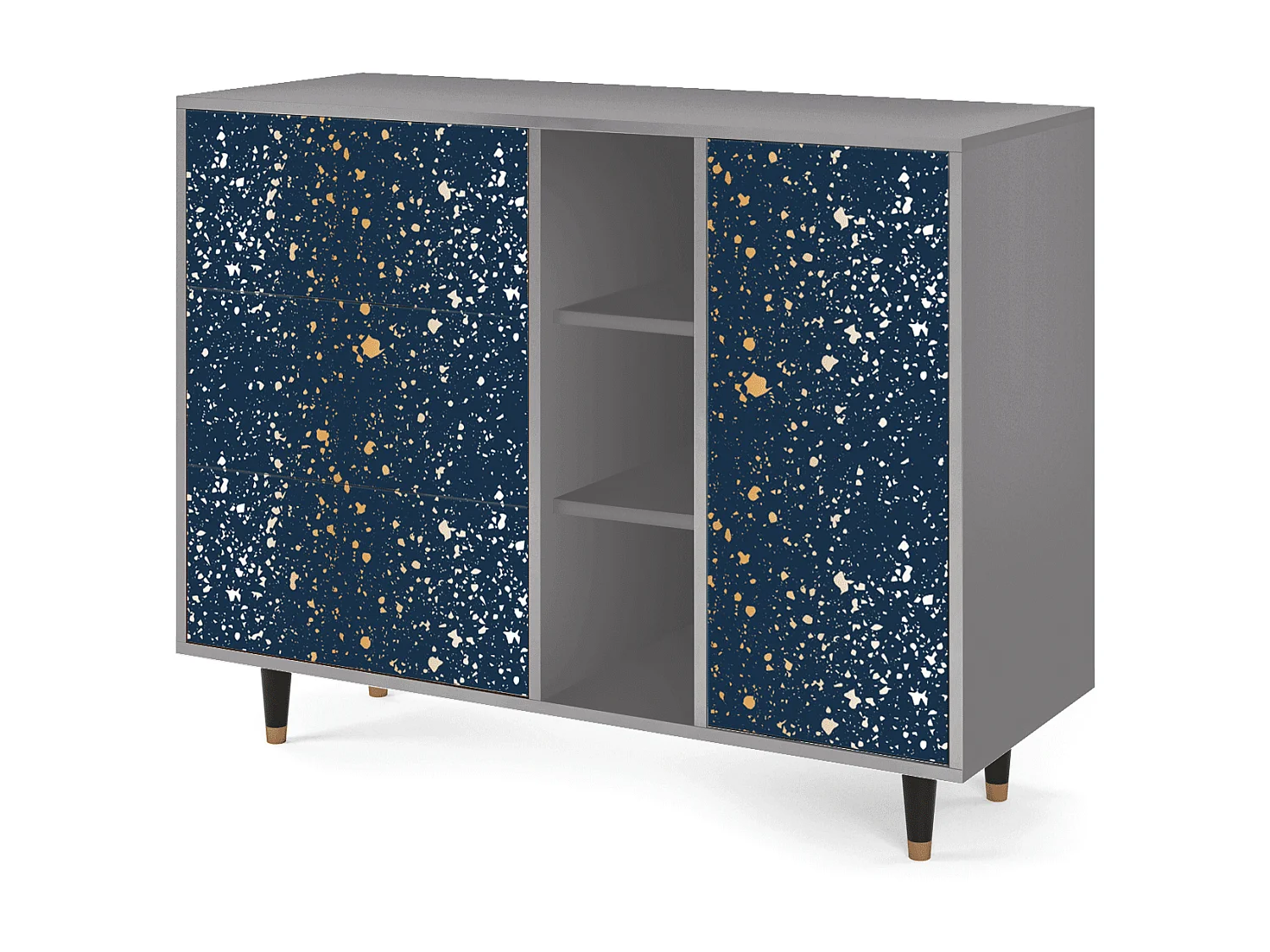 Buffet - 125x98x48 cm - BS2 - Starfall, Gris