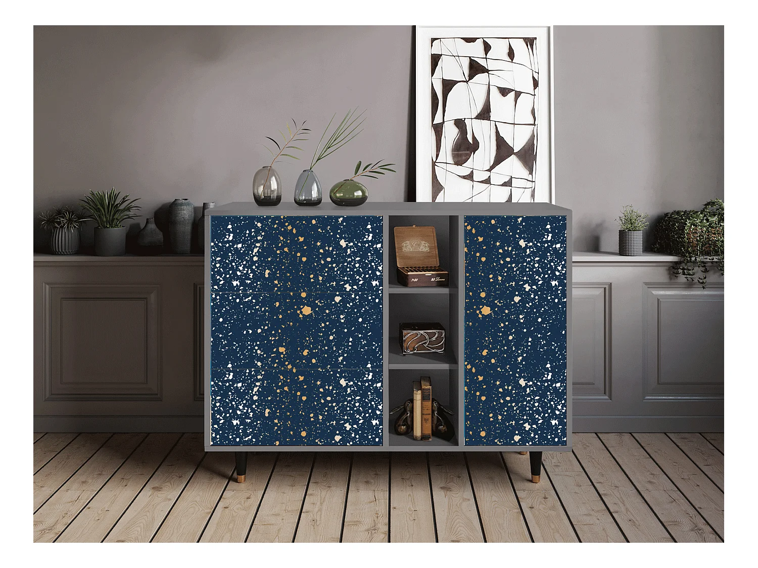Credenza - 125x98x48 cm - BS2 - Starfall, Grigio