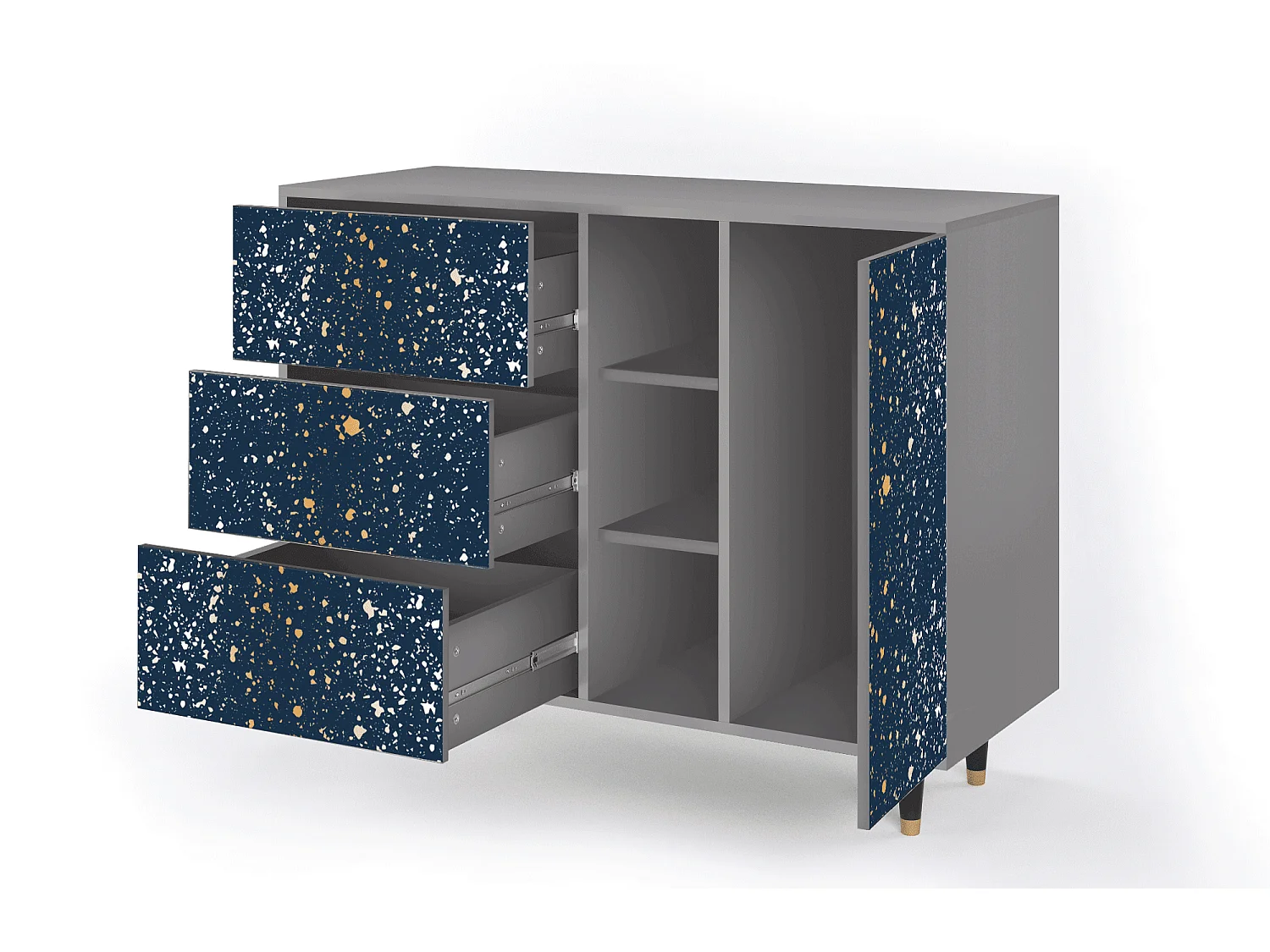 Buffet - 125x98x48 cm - BS2 - Starfall, Gris