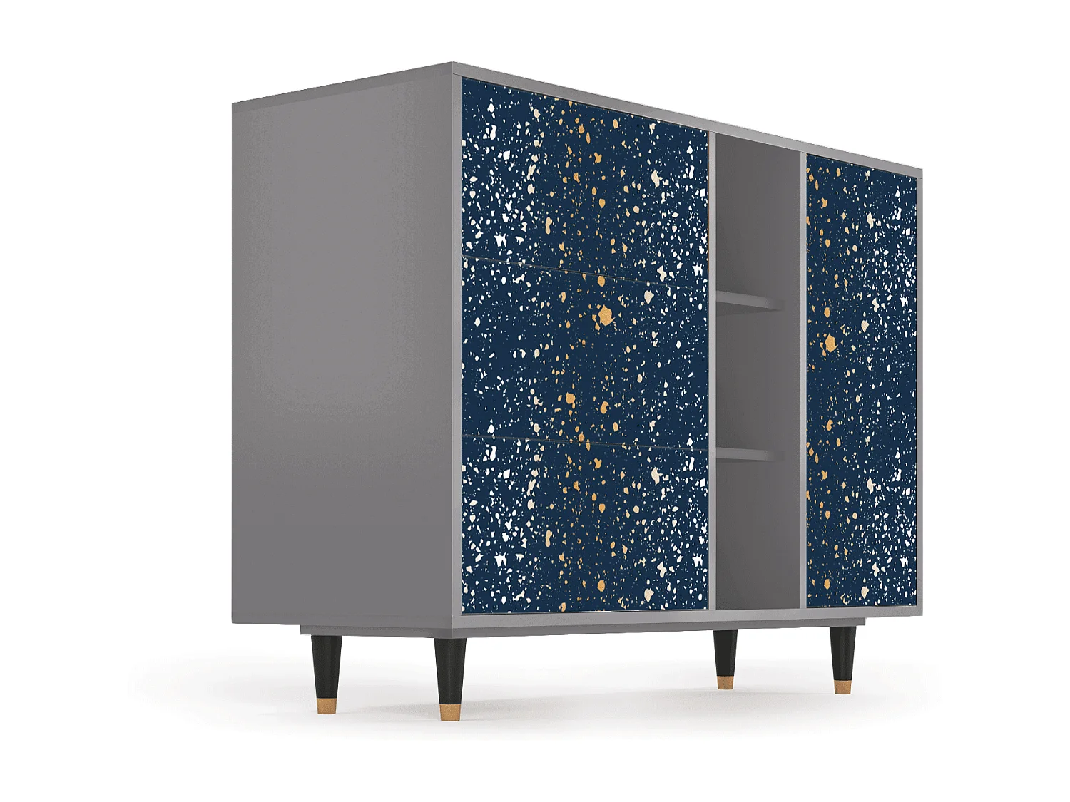 Buffet - 125x98x48 cm - BS2 - Starfall, Gris