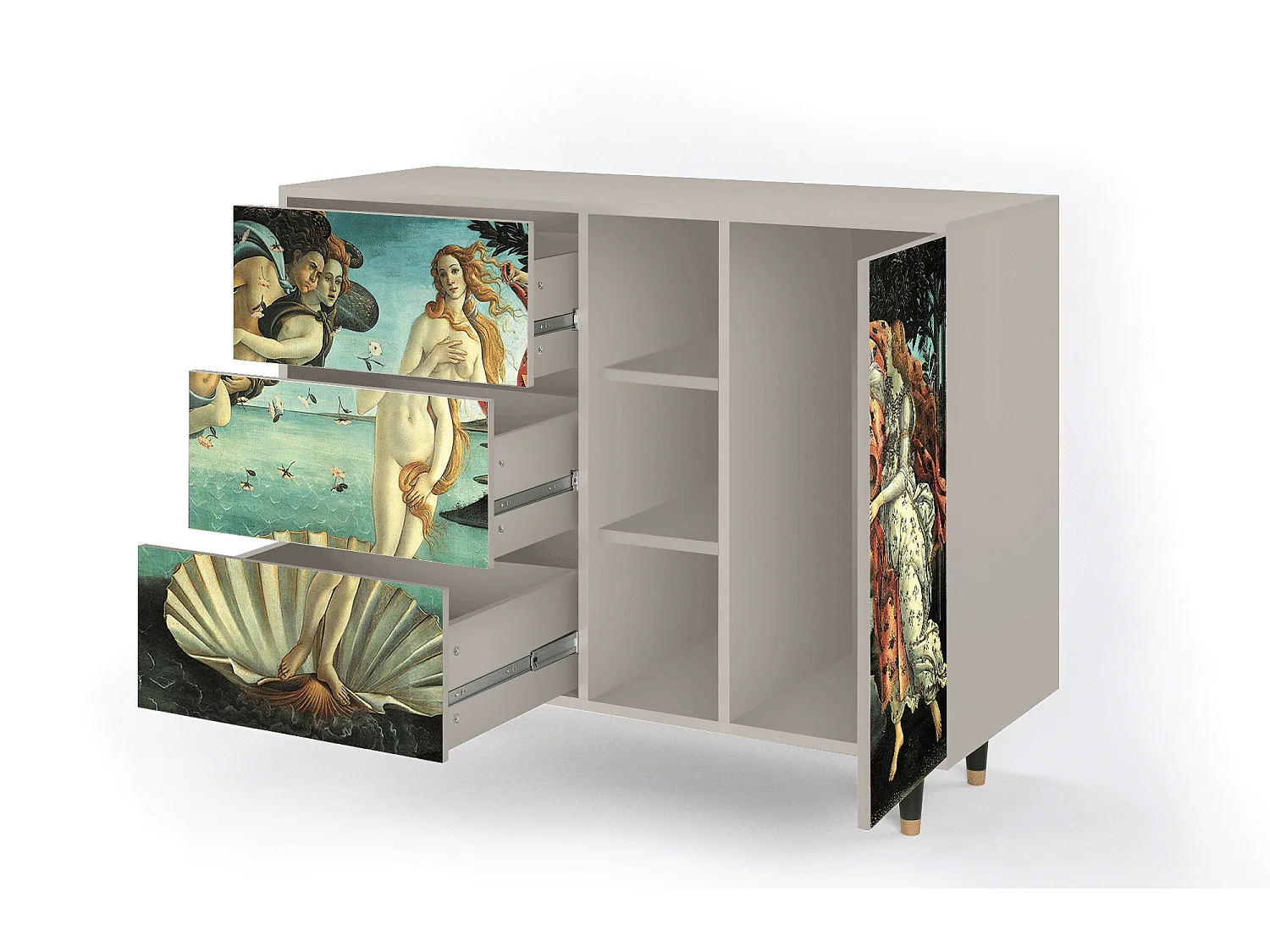 Aparador - 125x98x48 cm - BS2 - The Birth of Venus, Areia