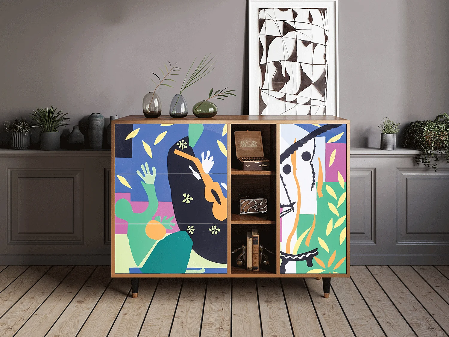 Buffet - 125x98x48 cm - BS2 - La Tristesse du Roi, Noyer