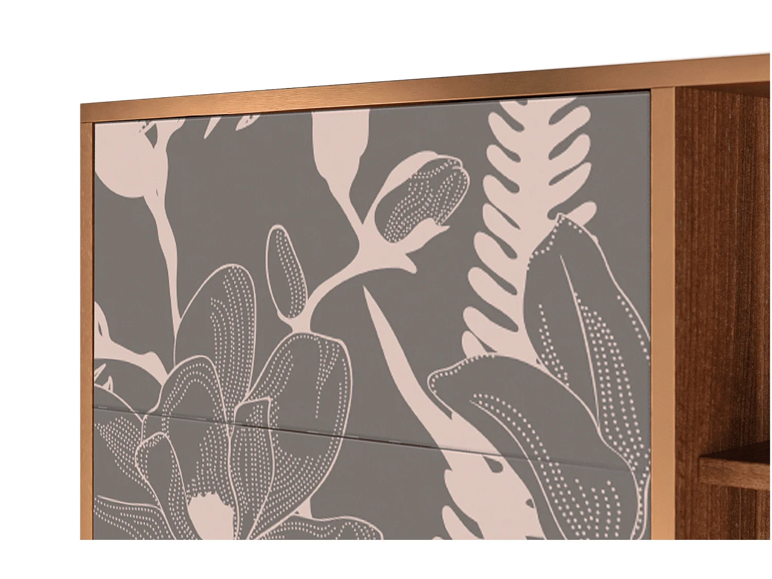 Buffet - 125x98x48 cm - BS2 - Issabelline Flower, Noyer