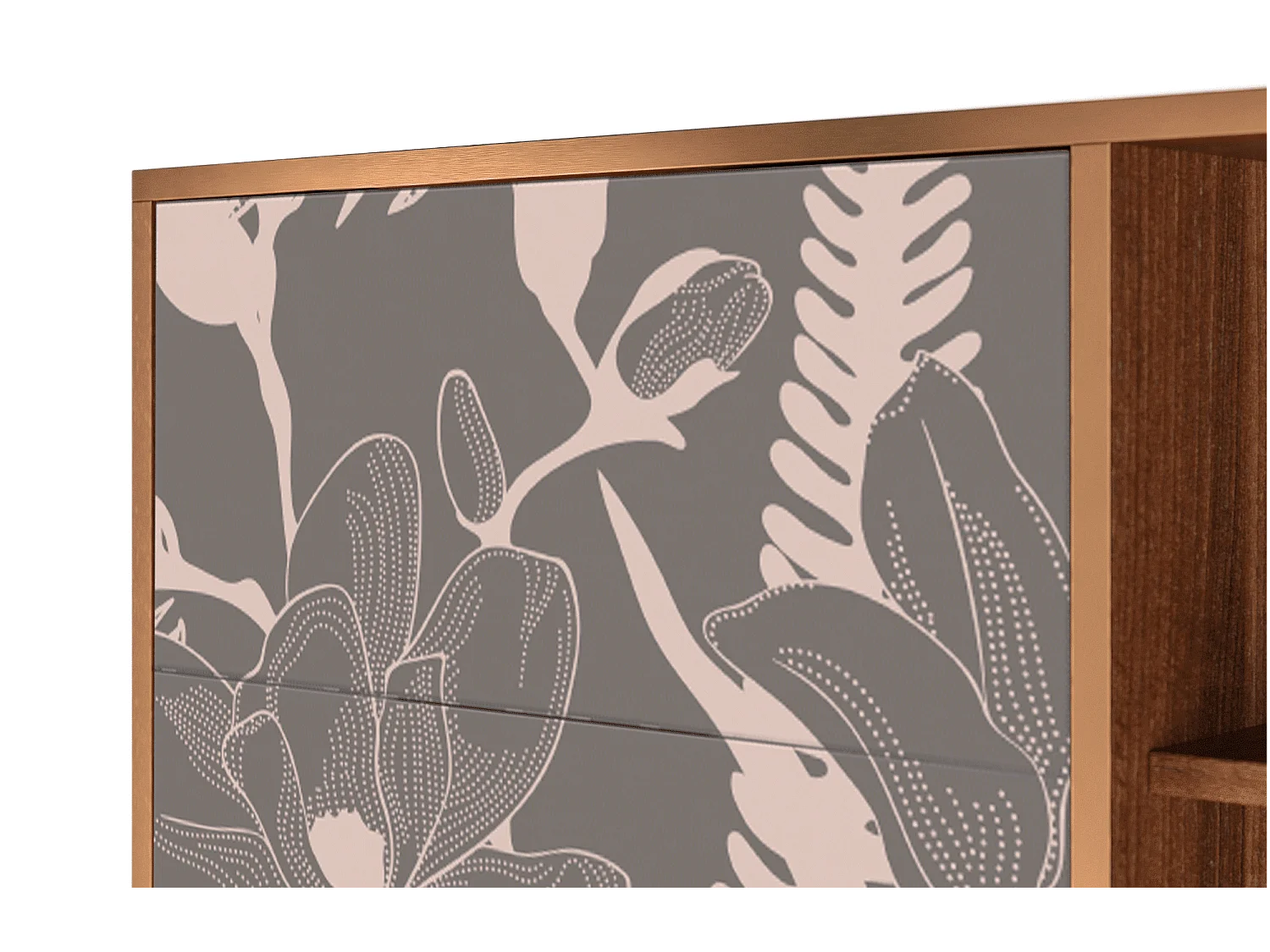 Kredens - 125x98x48 cm - BS2 - Issabelline Flower, Orzech