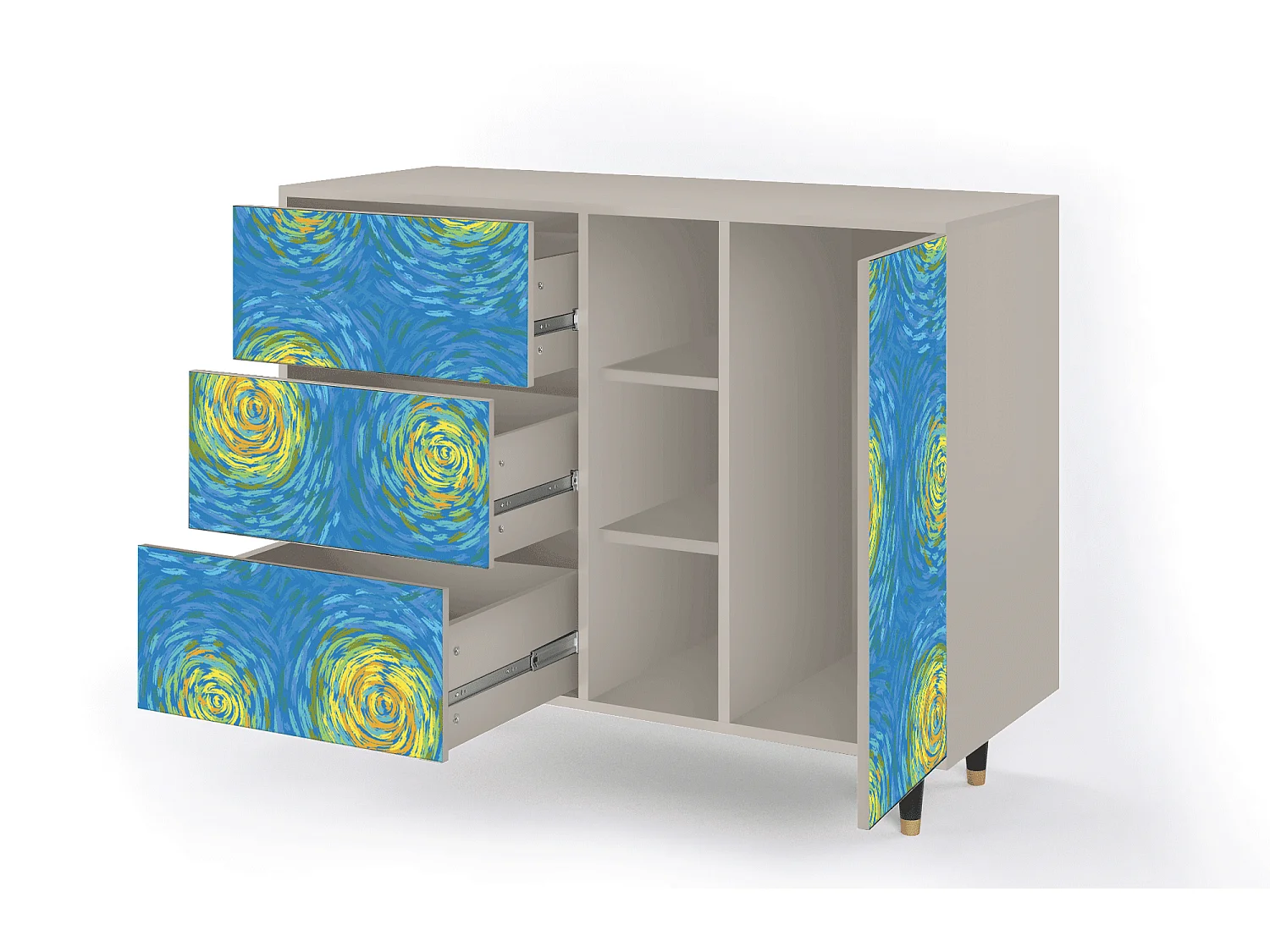Aparador - 125x98x48 cm - BS2 - Van Gogh Lights, Areia