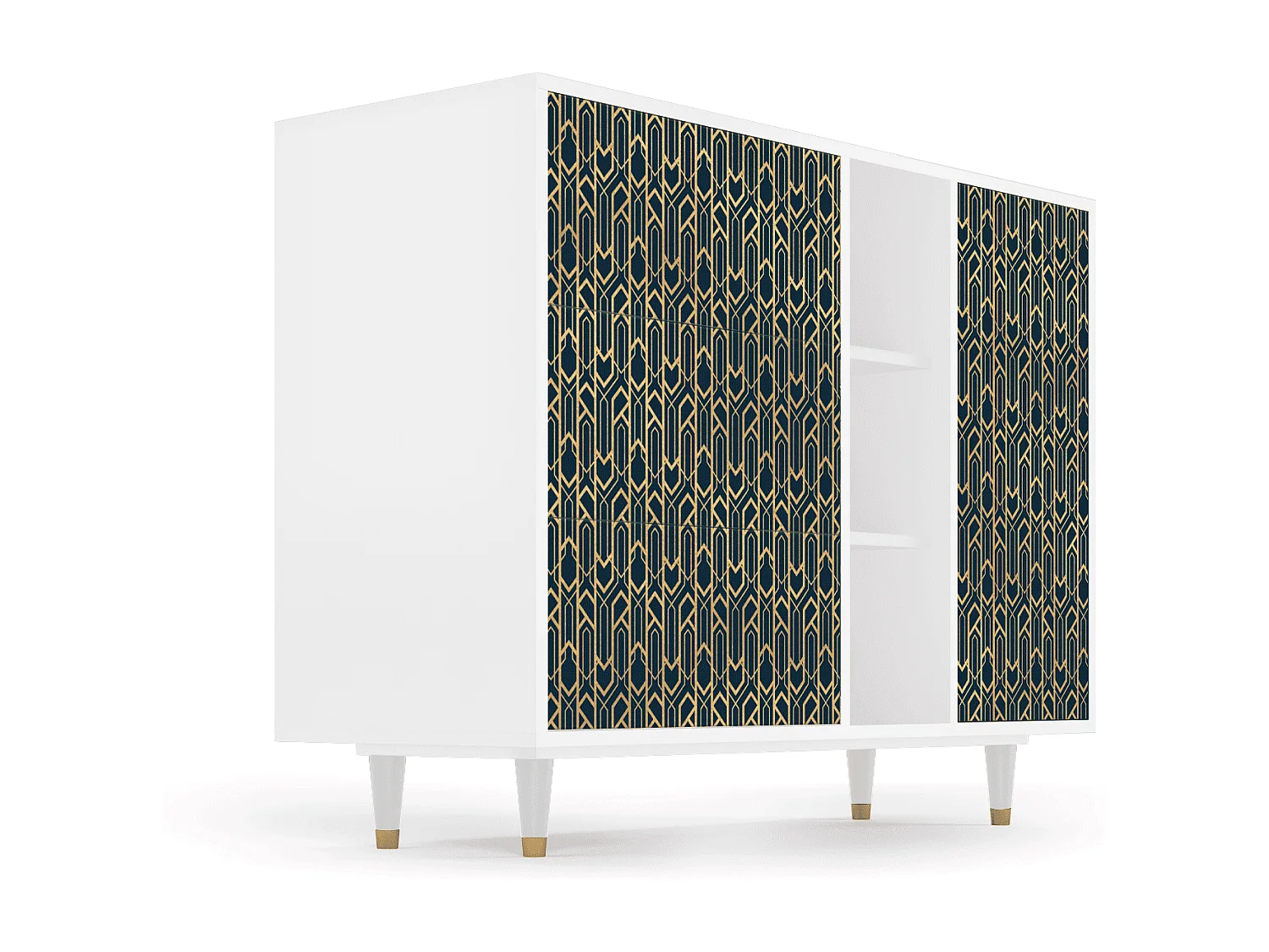 Buffet - 125x98x48 cm - BS2 - Golden Empire, Blanc