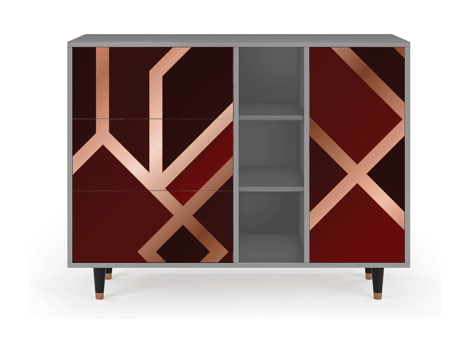 Dressoir - 125x98x48 cm - BS2 - Velvet 1920's, Grijs