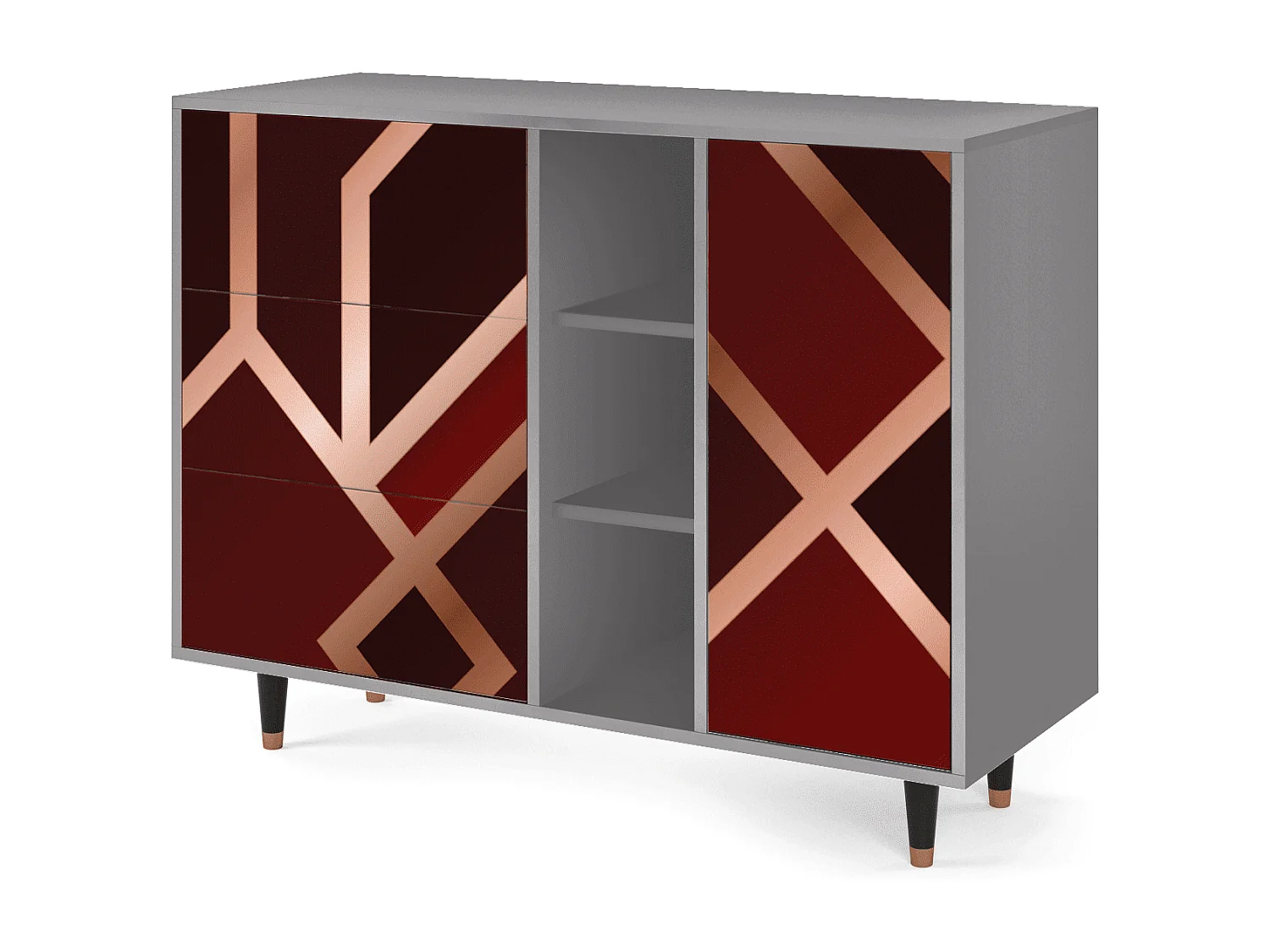 Buffet - 125x98x48 cm - BS2 - Velvet 1920's, Gris