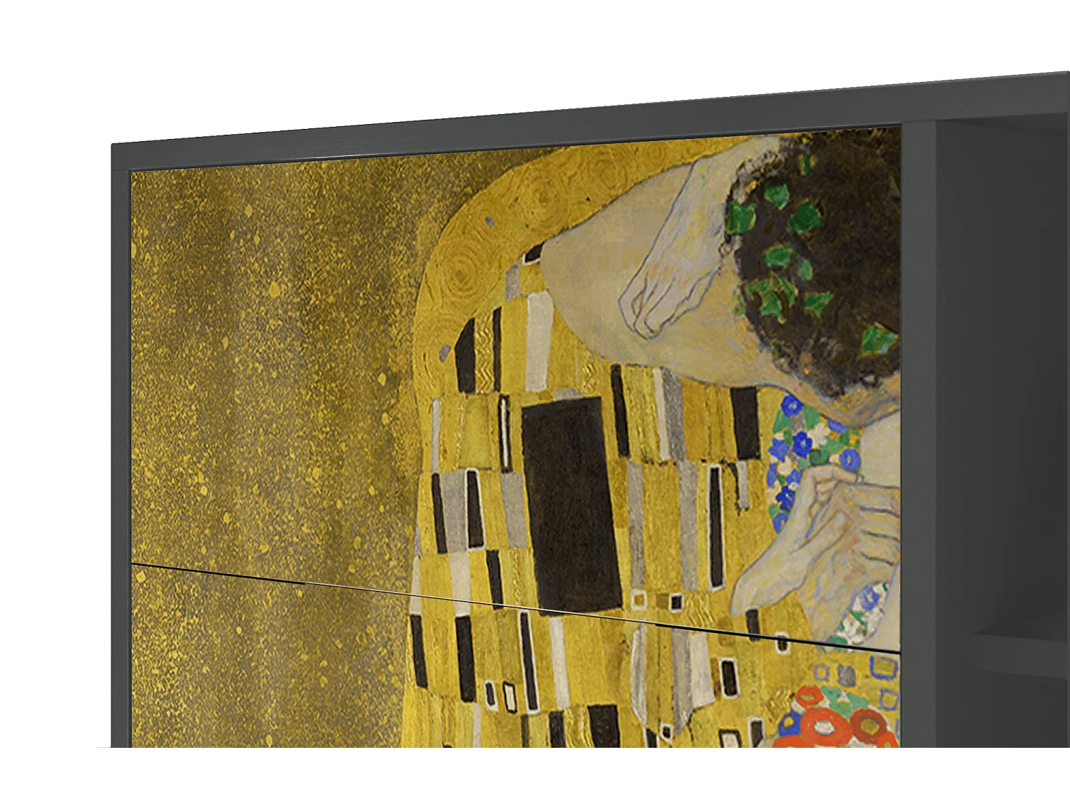 Kredens - 125x98x48 cm - BS2 - The Kiss by Klimt , Antracyt