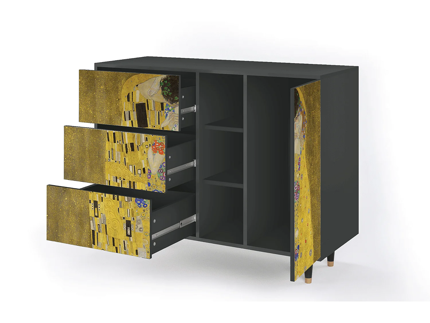 Buffet - 125x98x48 cm - BS2 - The Kiss by Klimt , Anthracite
