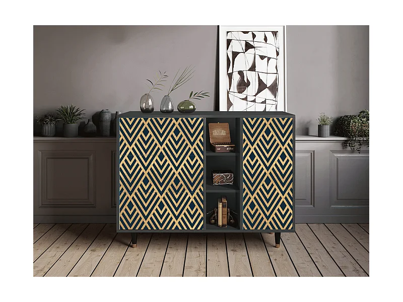 Sideboard - 125x98x48 cm - BS2 - Egypt Triangles, Anthrazit