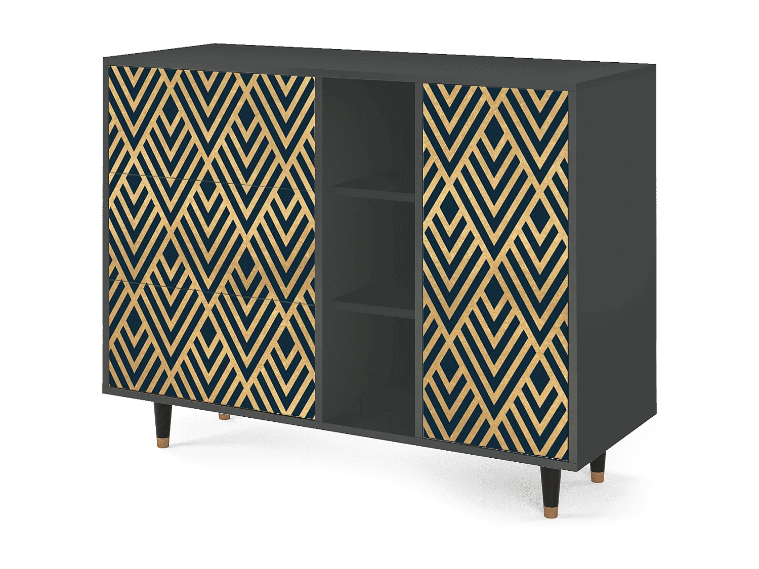 Buffet - 125x98x48 cm - BS2 - Egypt Triangles, Anthracite