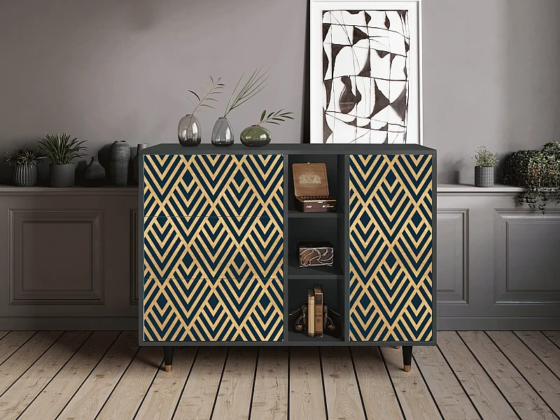 Buffet - 125x98x48 cm - BS2 - Egypt Triangles, Anthracite