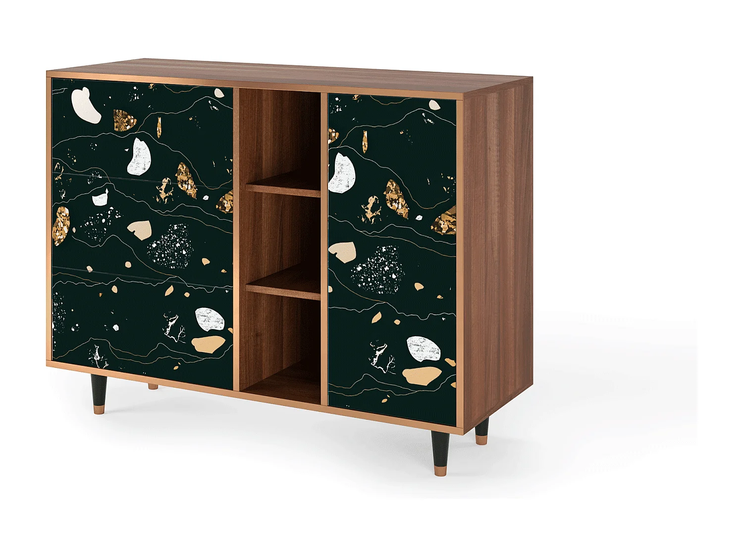 Kredens - 125x98x48 cm - BS2 - Space Rocks, Orzech