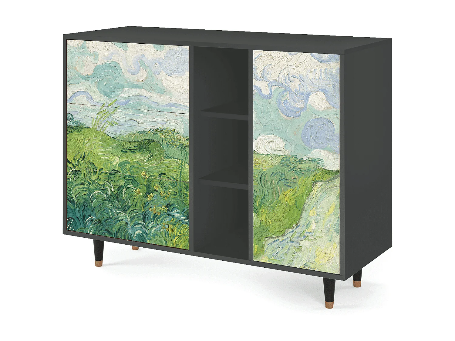 Buffet - 125x98x48 cm - BS2 - Green Wheat Fields, Anthracite