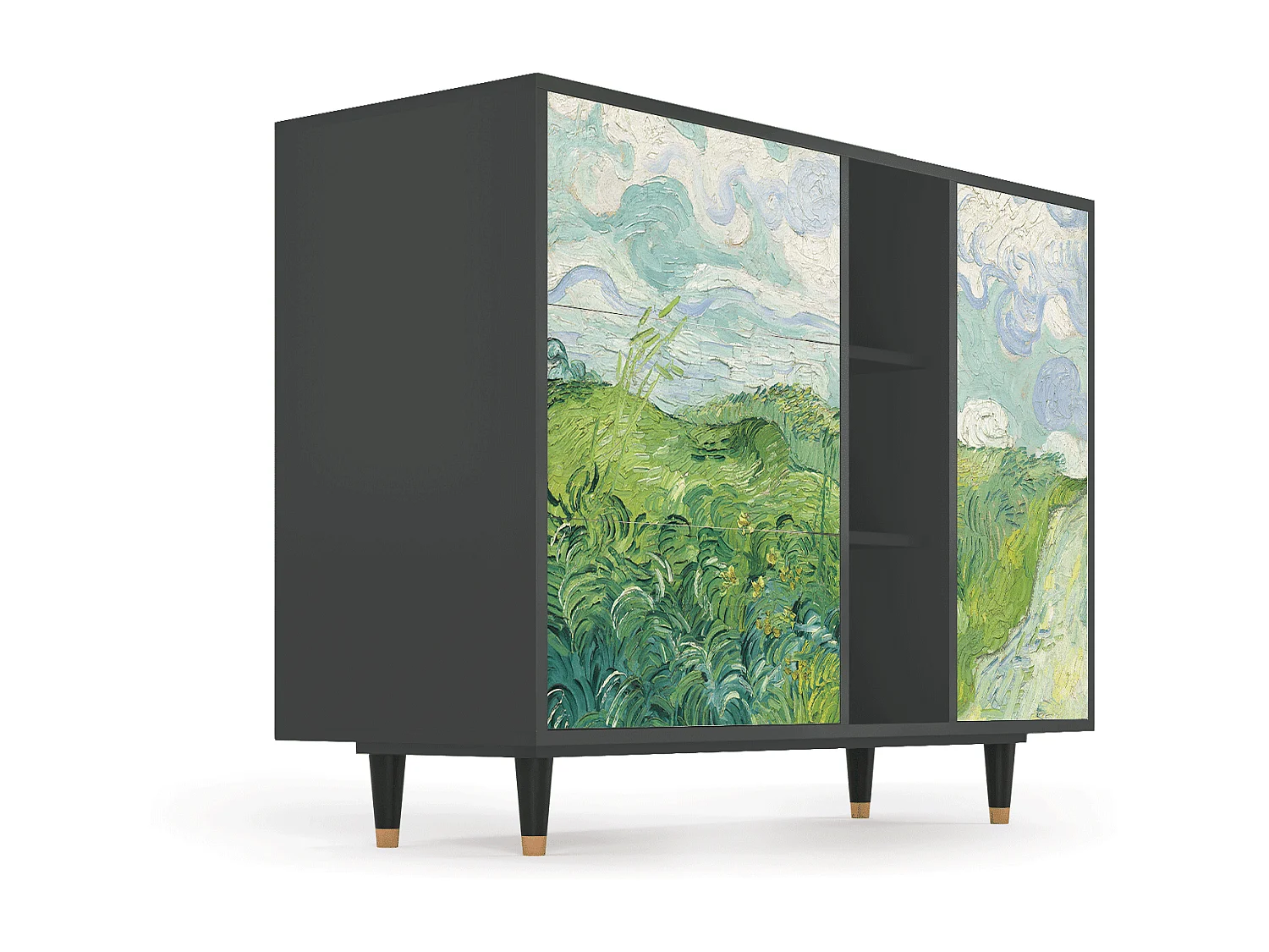 Buffet - 125x98x48 cm - BS2 - Green Wheat Fields, Anthracite