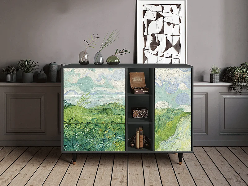 Credenza - 125x98x48 cm - BS2 - Green Wheat Fields, Antracite