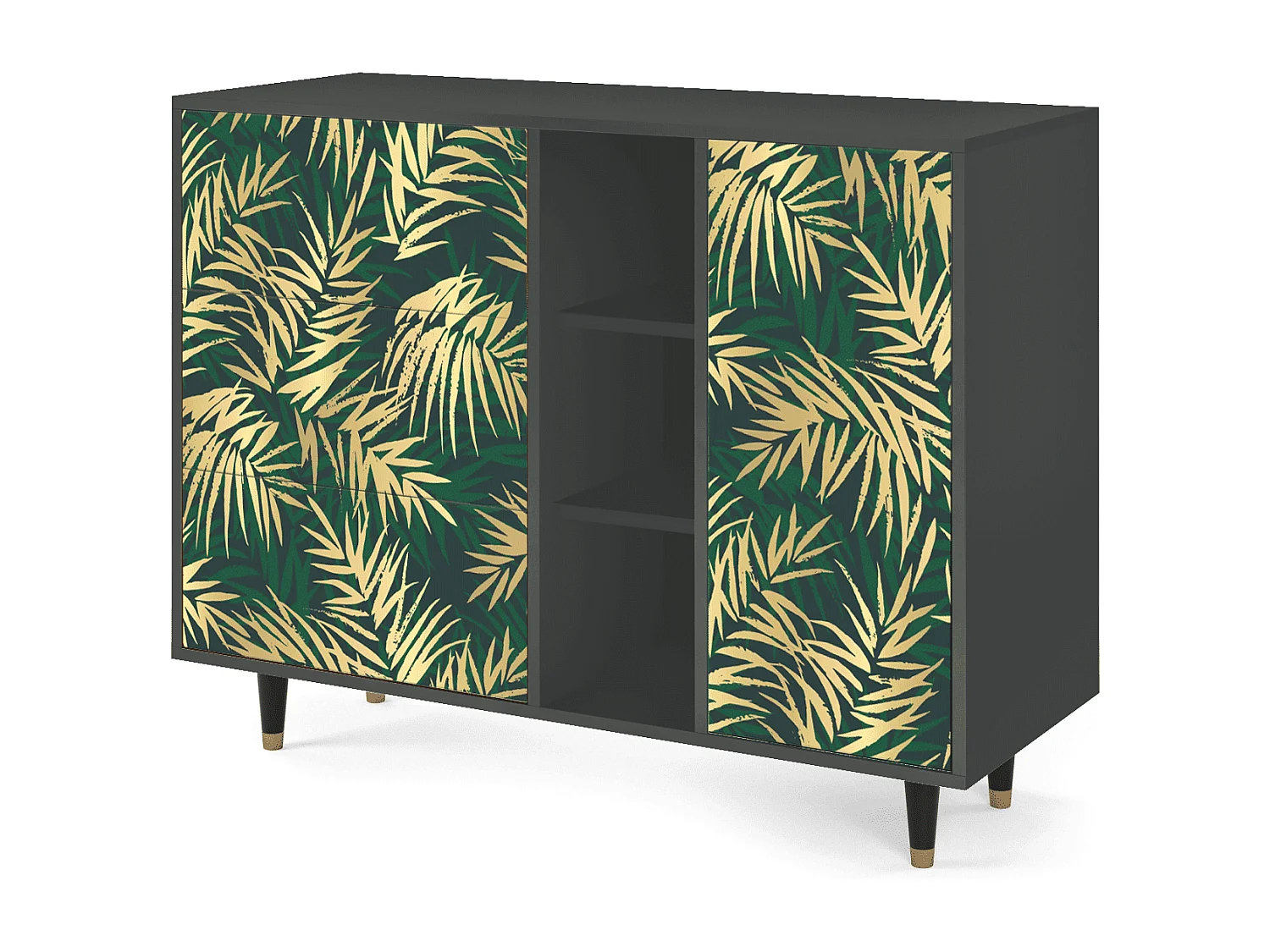 Buffet - 125x98x48 cm - BS2 - Sunny Palm Tree, Anthracite