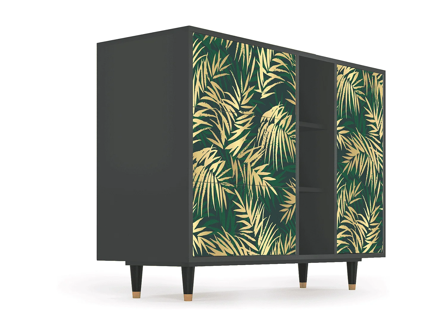 Buffet - 125x98x48 cm - BS2 - Sunny Palm Tree, Anthracite