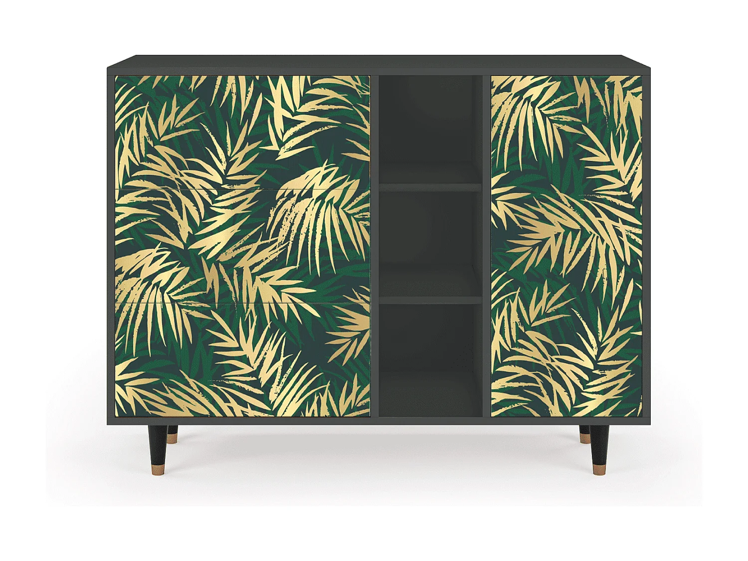 Buffet - 125x98x48 cm - BS2 - Sunny Palm Tree, Anthracite