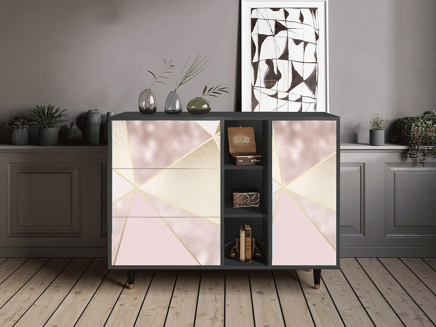 Aparador - 125x98x48 cm - BS2 - Cosmopolitan Diva, Antracite