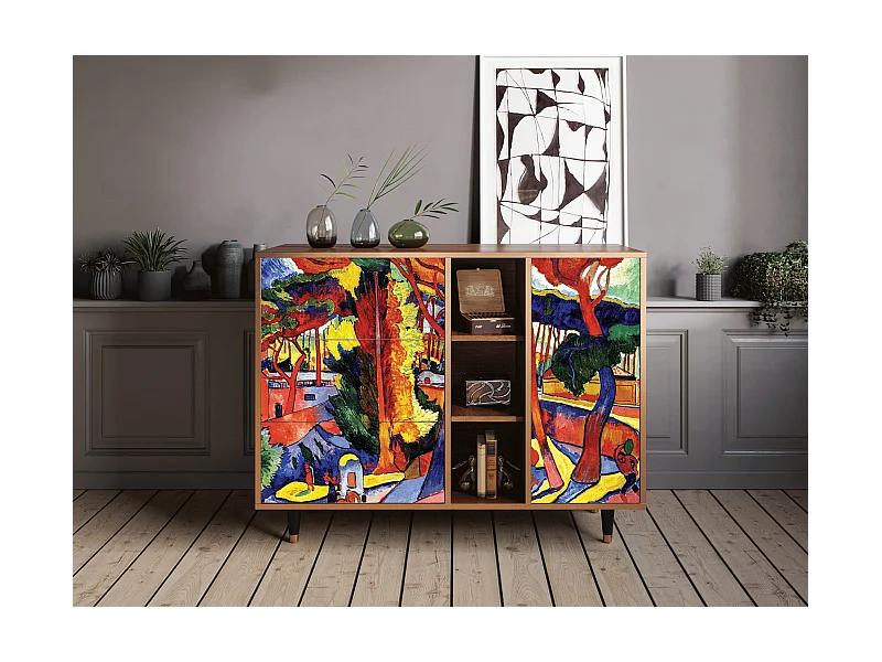 Kredens - 125x98x48 cm - BS2 - The Turning Road, Orzech