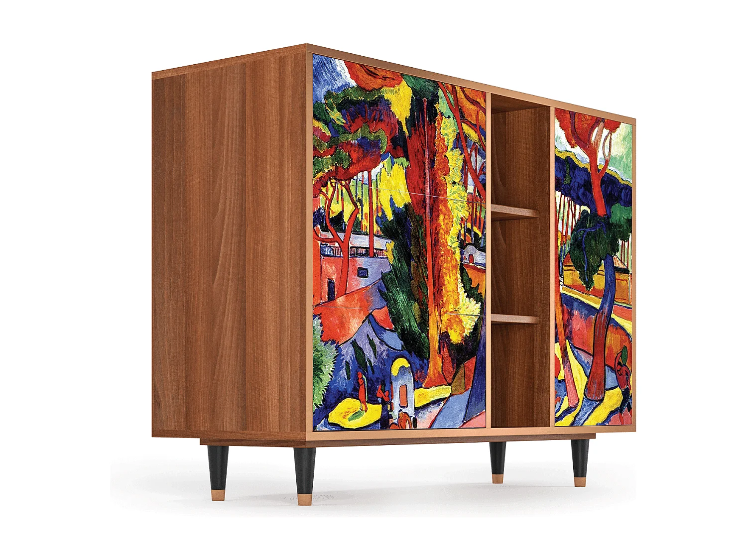 Kredens - 125x98x48 cm - BS2 - The Turning Road, Orzech