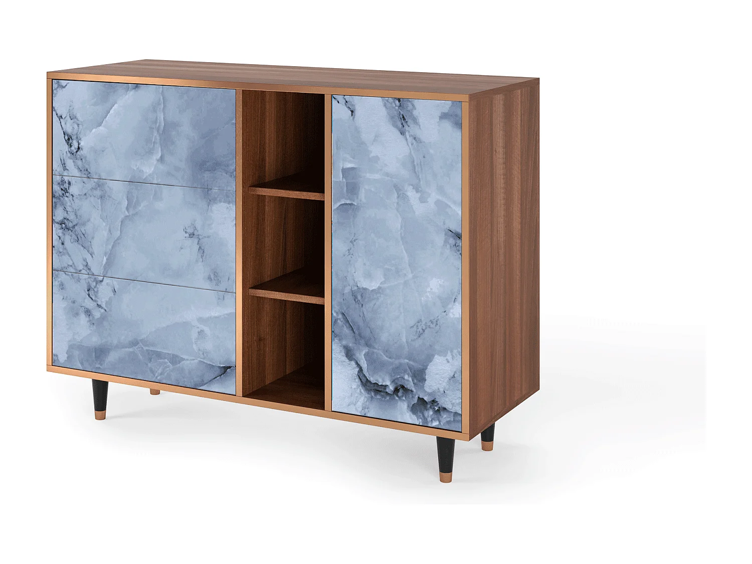 Buffet - 125x98x48 cm - BS2 - Feather Ice, Noyer