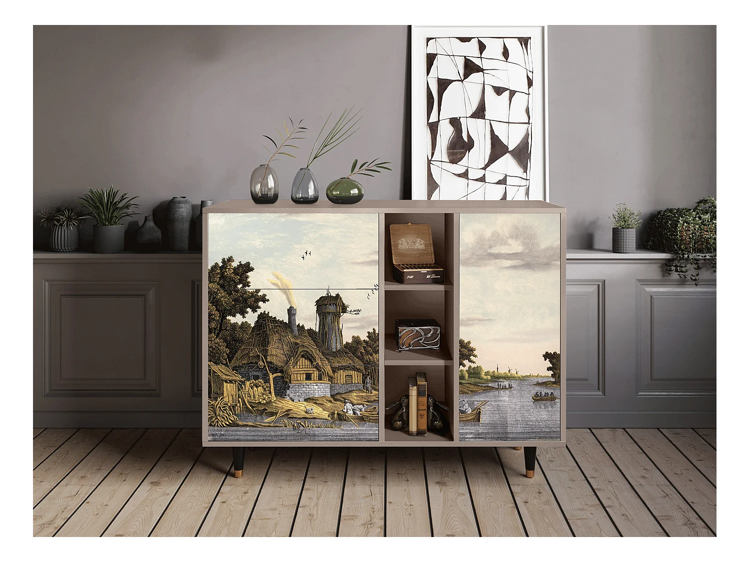 Buffet - 125x98x48 cm - BS2 - Mill along a River, Latte