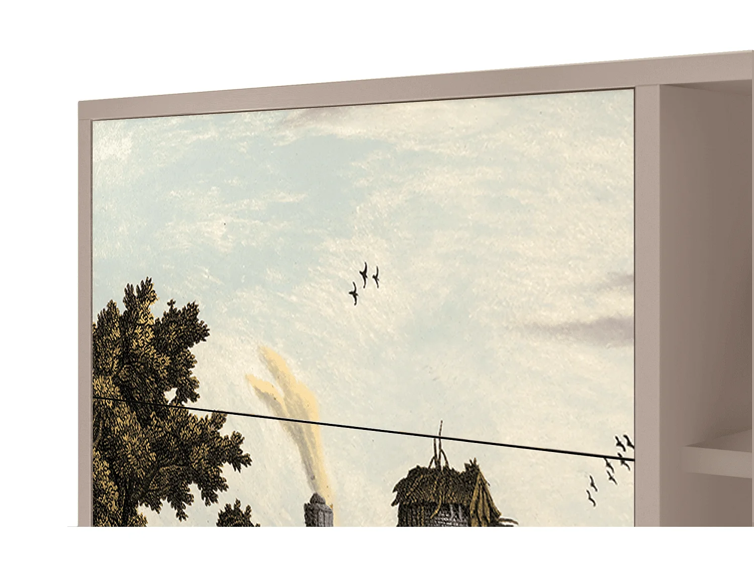 Buffet - 125x98x48 cm - BS2 - Mill along a River, Latte