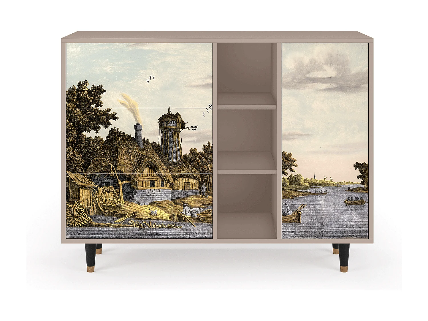 Buffet - 125x98x48 cm - BS2 - Mill along a River, Latte