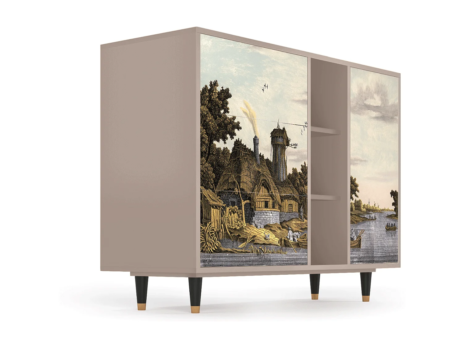 Buffet - 125x98x48 cm - BS2 - Mill along a River, Latte