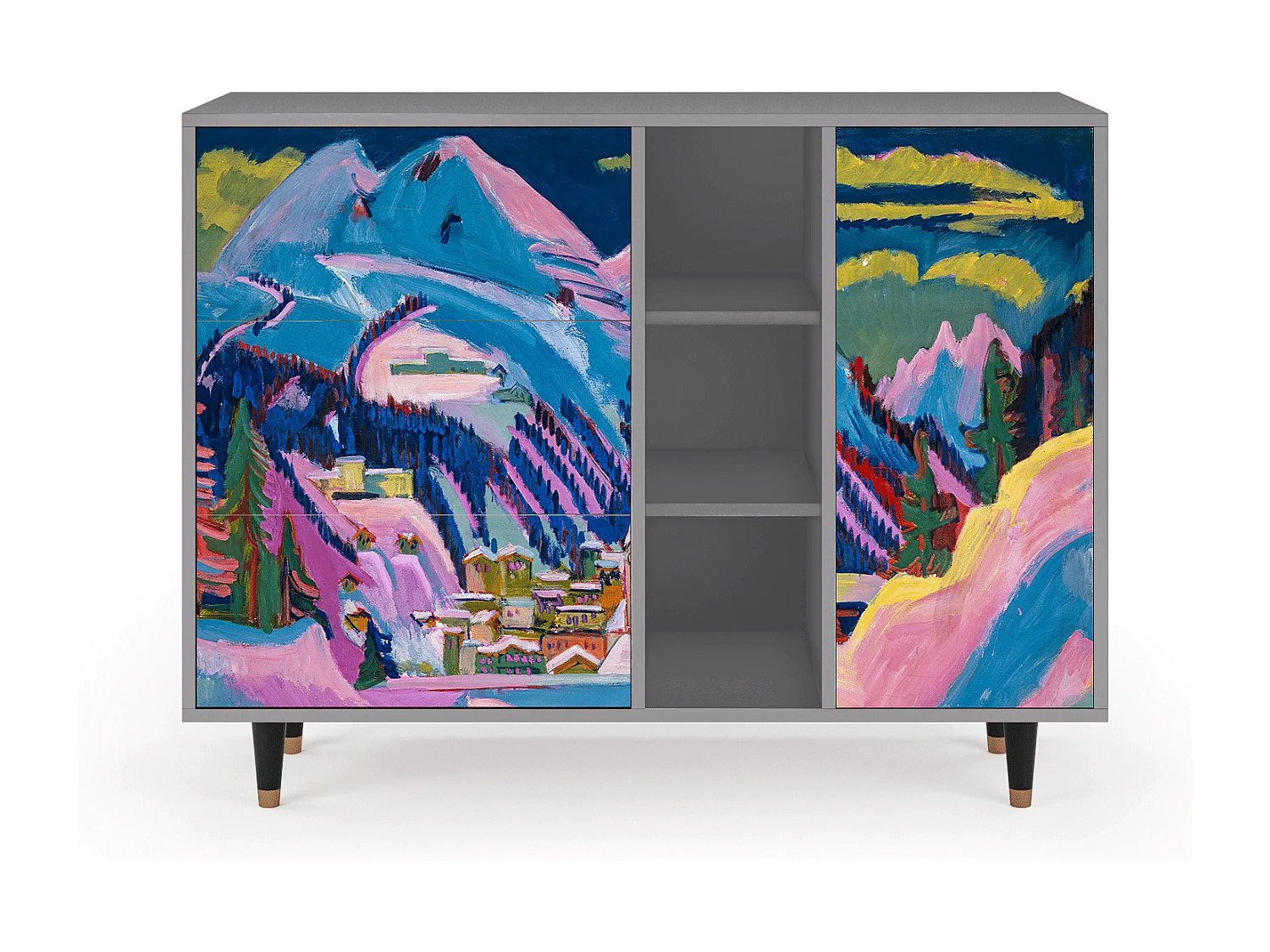 Buffet - 125x98x48 cm - BS2 - Davos Winter, Gris