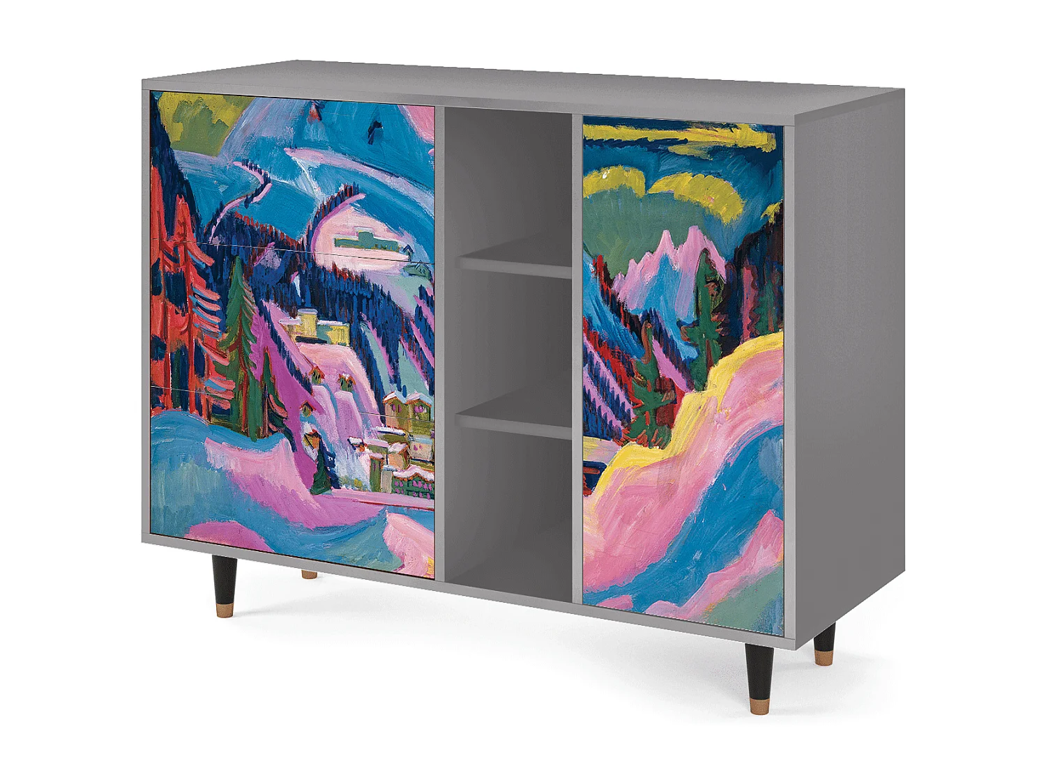 Buffet - 125x98x48 cm - BS2 - Davos Winter, Gris