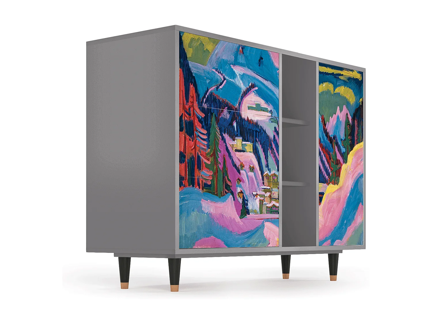 Buffet - 125x98x48 cm - BS2 - Davos Winter, Gris